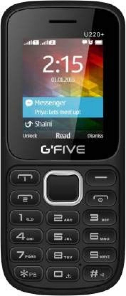 G’Five U220 || Dual Sim || Open FM || Vibration || Auto Call Recorder || SOS Button || 1 Year Warranty (Black Blue)