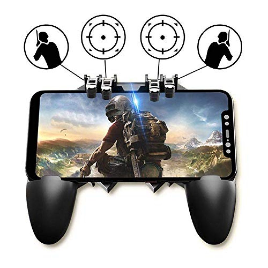 Kalra Pubg Trigger Controller, Mobile Gamepad – 6 Finger Pubg Game Assistant with 4 Highly Sensitive Triggers,Left and RightTilt Probe,Fast Shooting