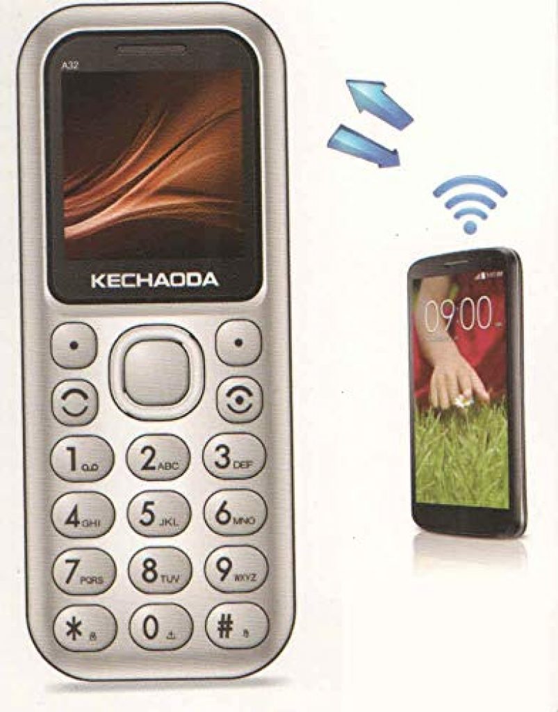 Kechaoda A32 Bluetooth Dialer 1.44 inch Dual Sim Mobile Phone with Charging Cable in Aluminum Box Golden Color