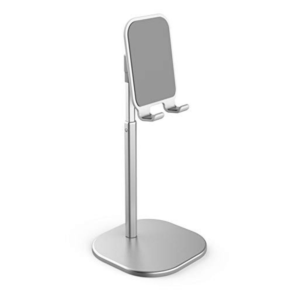 Nillkin Universal Telescopic Tabletop Stand for Holding Any Mobile & iPad Till 7.9″ Inch Full Metal Finish/Adjustable Angle / 360 Movable/Work from Home (WFH) Silver