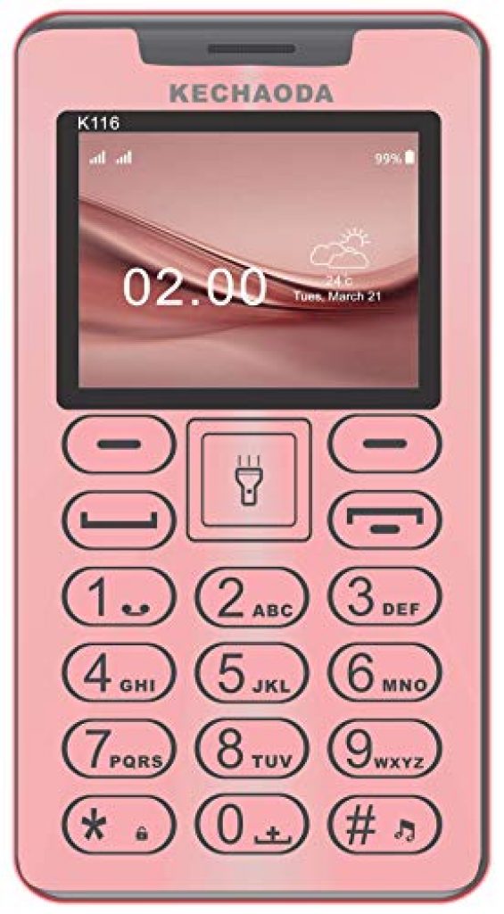 Xifo Kechaoda Model K1166 Mini 1.54 inch Colour Display Card Phone with Camera (Dual Sim, Rosegold Colour)