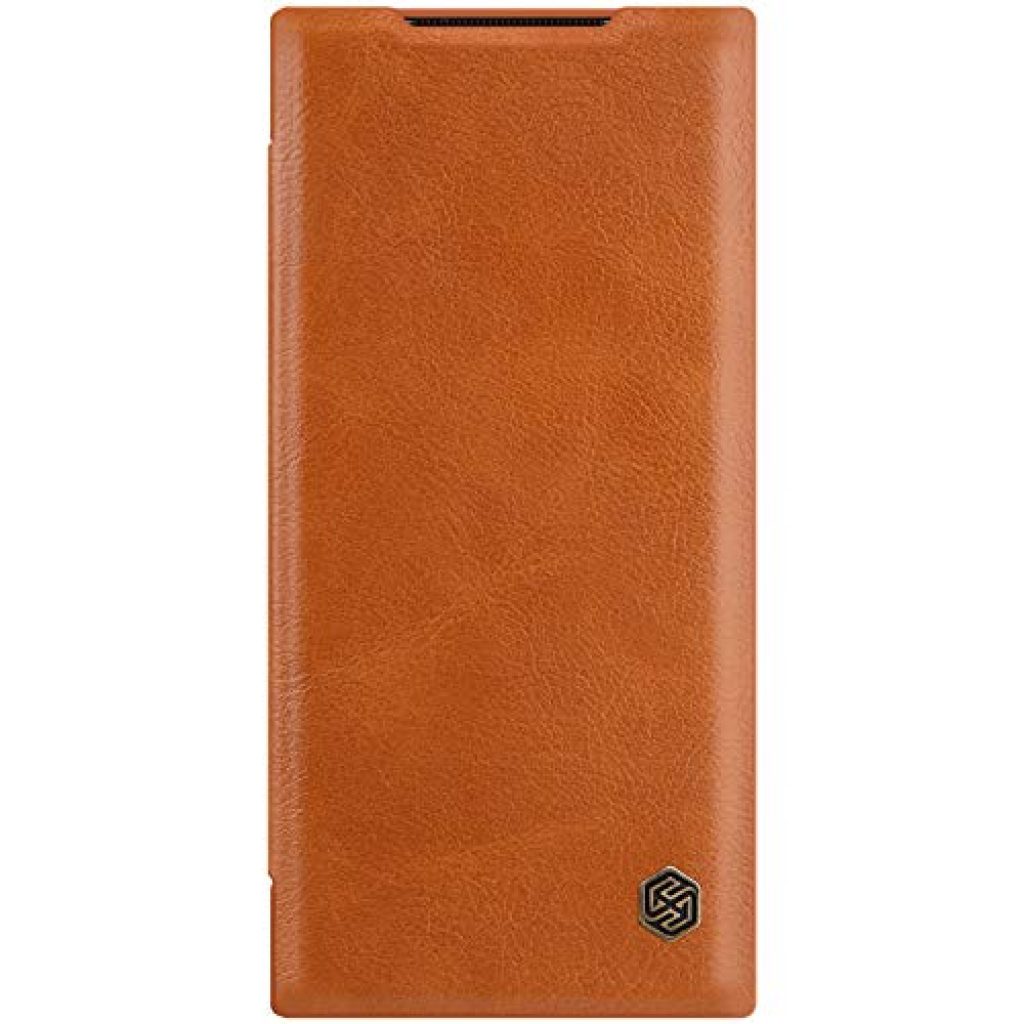 nillkin qin series leather case for samsung galaxy note 20 ultra/note 20 plus (brown)