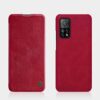 Nillkin Case for Xiaomi Mi 10T 10 T/Mi 10T Pro (6.67″ Inch) Qin Genuine Classic Leather Flip Folio + Card Slot Red Color