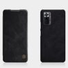 Nillkin Case for Xiaomi Redmi Note 10 Pro/Xiaomi Redmi Note 10 Pro Max (6.67″ Inch) Qin Genuine Classic Leather Flip Folio + Card Slot Black Color