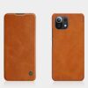 Nillkin Case for Xiaomi Mi 11 Lite 4G / 5G (6.55″ Inch) Qin Genuine Classic Leather Flip Folio + Card Slot Brown Color