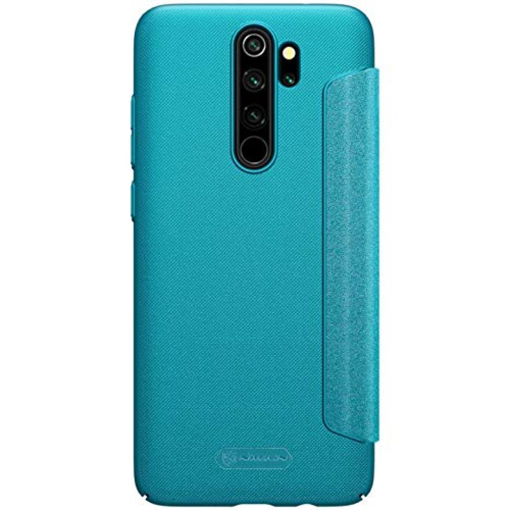 Nillkin Case for Xiaomi Redmi Note 8 Pro (6.53″ Inch) Sparkle Leather Flip Folio Book Type PC Blue Color