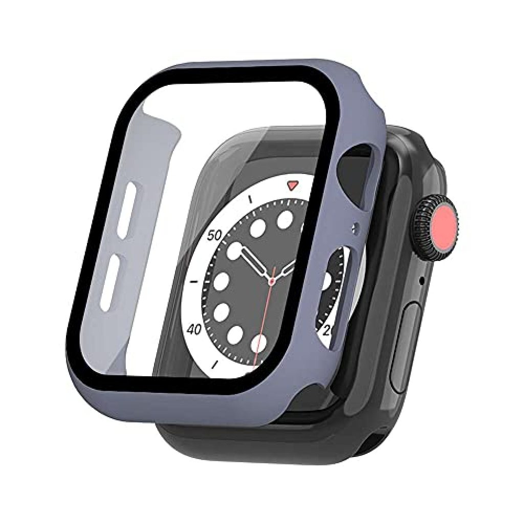XMUXI Compatible for Apple Watch Case 40mm 44mm with Screen Protector Matte Black Protective Case Replacement for IWatch Cover Screen Guard Series 6 SE 5 4 (Watch is NOT Included) (44mm,#13 Purple)