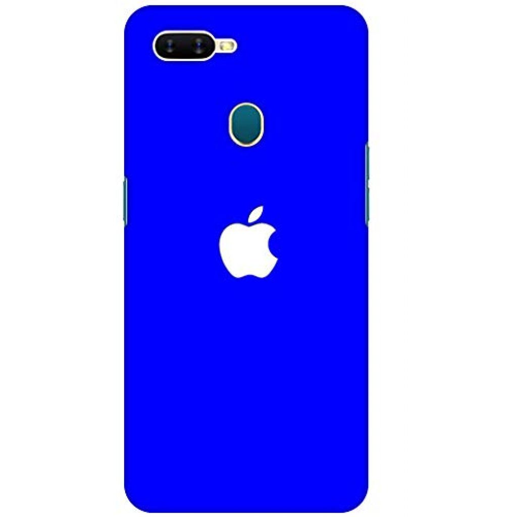 Arvi Enterprise Blue &White Apple Slim Light Weight Back Cover for Oppo A7