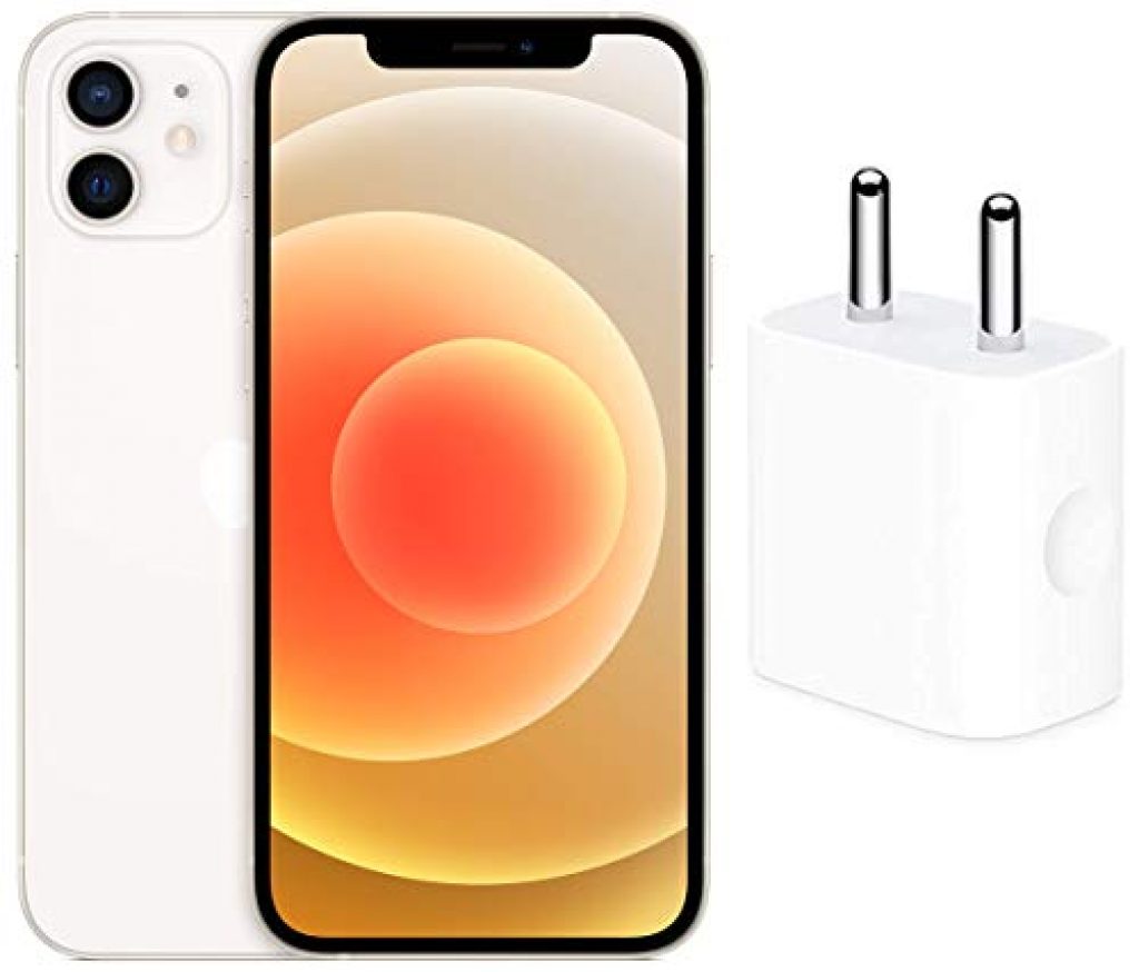 New Apple iPhone 12 (128GB) – White with Apple 20W USB-C Power Adapter