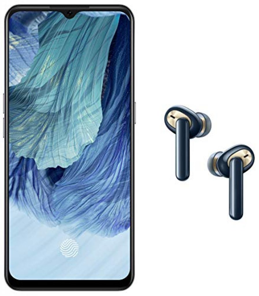 OPPO F17 (Navy Blue, 6GB RAM, 128GB Storage)+ OPPO W51 TWS (Blue)