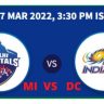 IPL 2022 Mumbai Vs Delhi