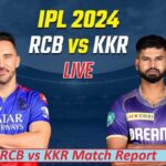 RCB vs KKR Live Score and Match report