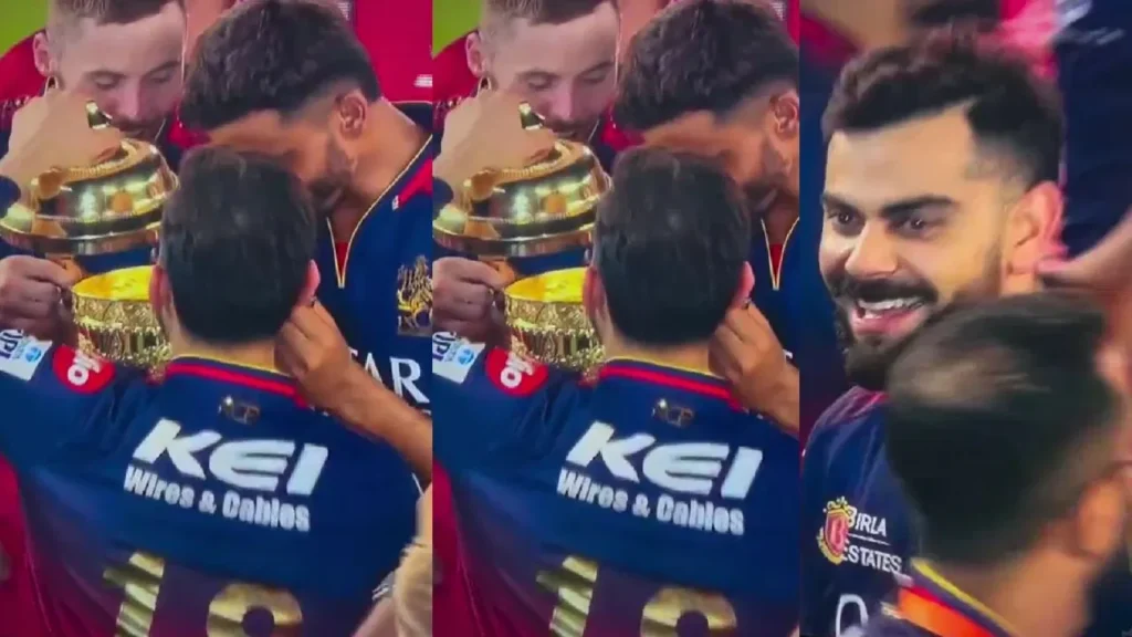 Virat Kohli goes full curious kid mode with IPL trophy, checks what’s inside